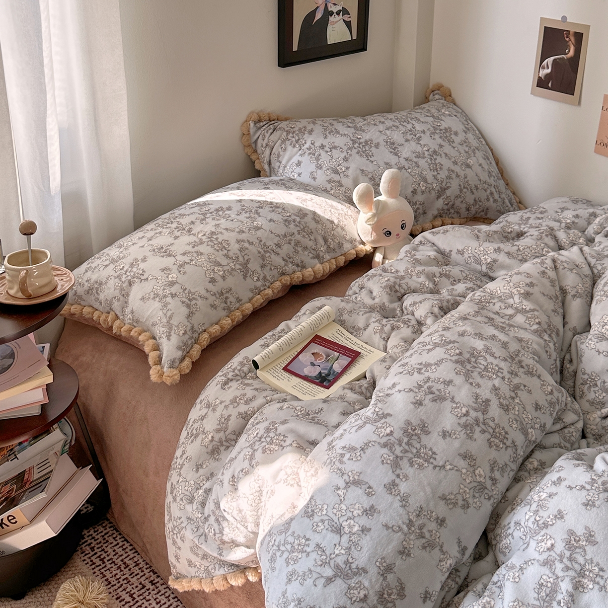 艾咪-Amy ntmy 2025新款毛球款法式少女风牛奶绒四件套 梦花影