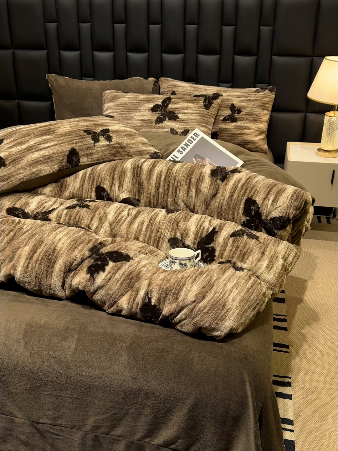 91家纺网 家纺一手货源 找家纺 （总）元禾家纺 2025新款法式美拉德高克重兔毛床盖款四件套兔毛简单款