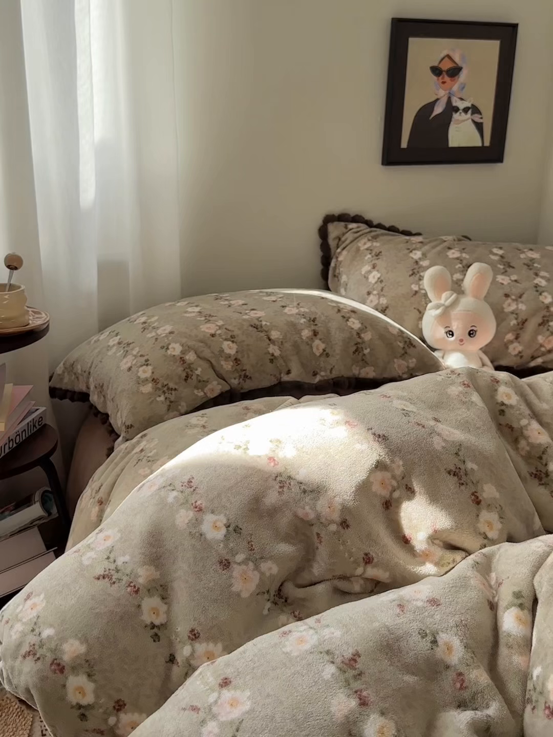 91家纺网 家纺一手货源 找家纺 艾咪-Amy ntmy 2025新款毛球款法式少女风牛奶绒四件套 清香粉