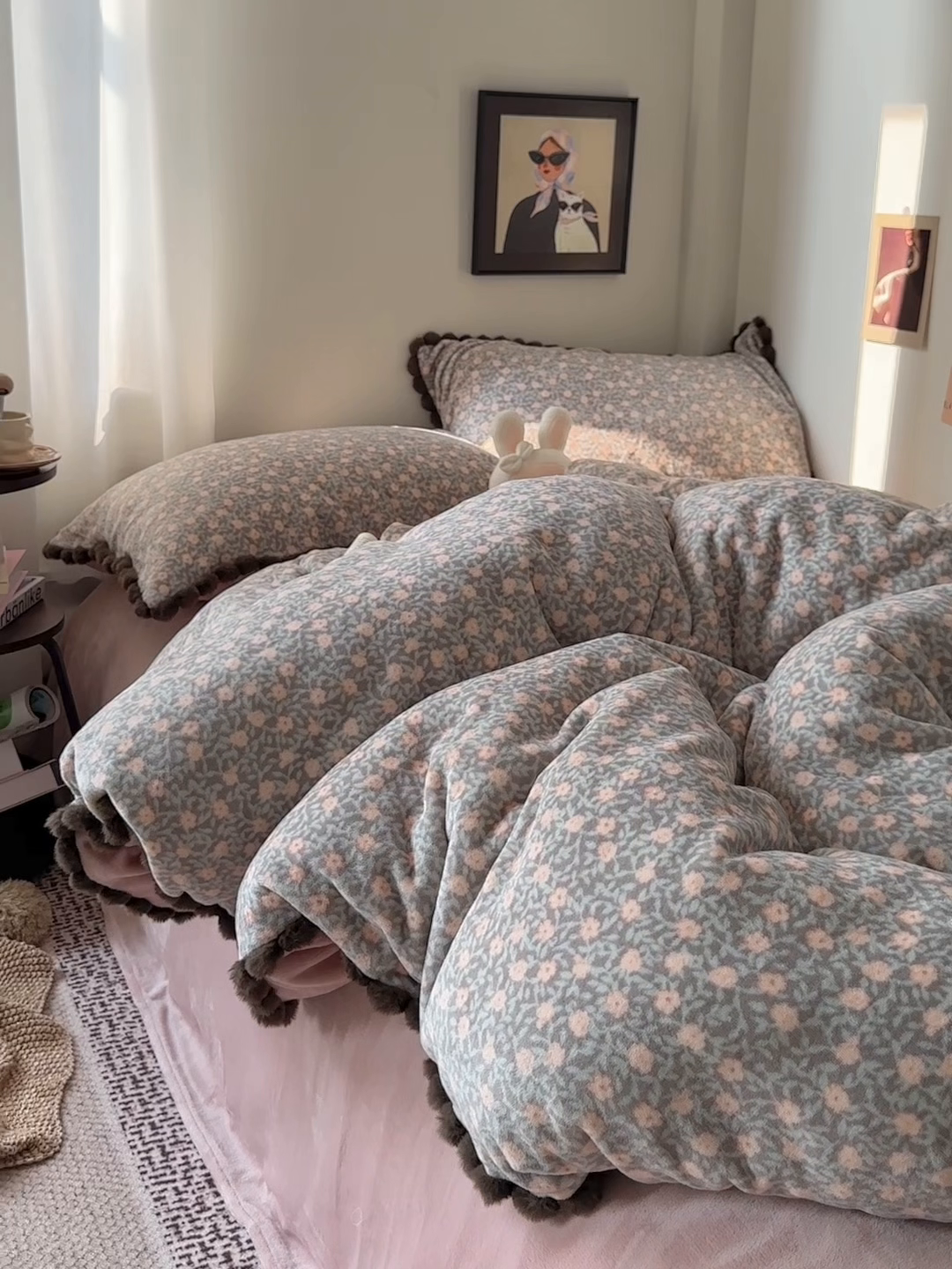 91家纺网 家纺一手货源 找家纺 艾咪-Amy ntmy 2025新款毛球款法式少女风牛奶绒四件套 丽夏