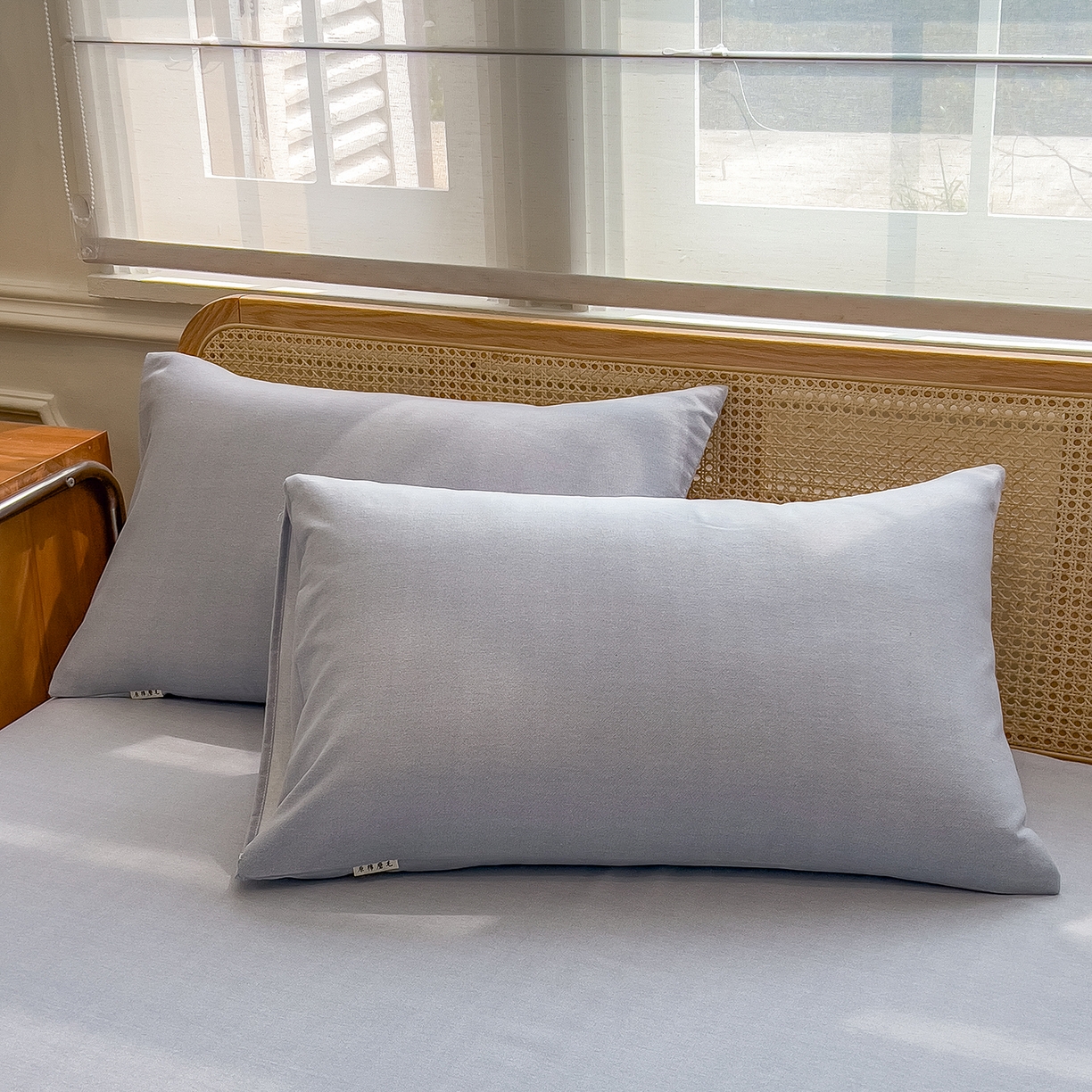 91家纺网 家纺一手货源 找家纺 芃成家纺 2025新款原棉生态磨毛单床单 浅灰