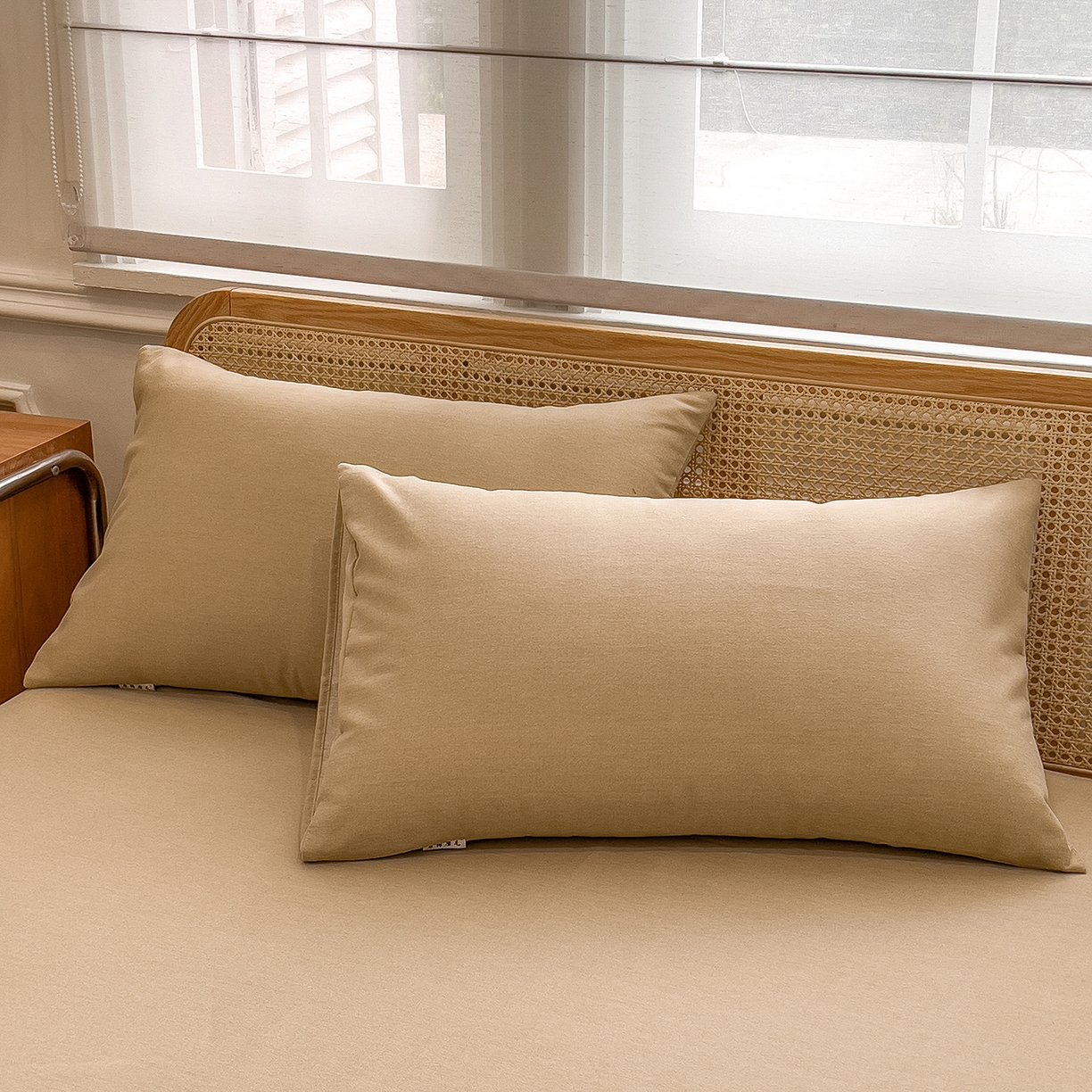 91家纺网 家纺一手货源 找家纺 芃成家纺 2025新款原棉生态磨毛单床单 香槟金