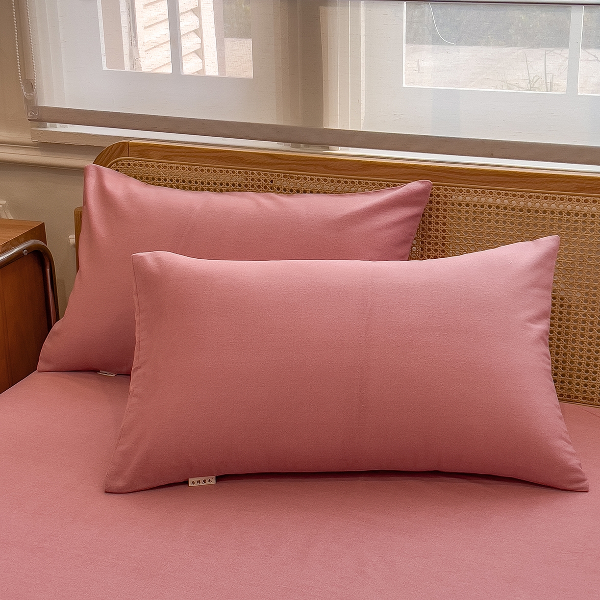 91家纺网 家纺一手货源 找家纺 芃成家纺 2025新款原棉生态磨毛单床单 珊瑚粉