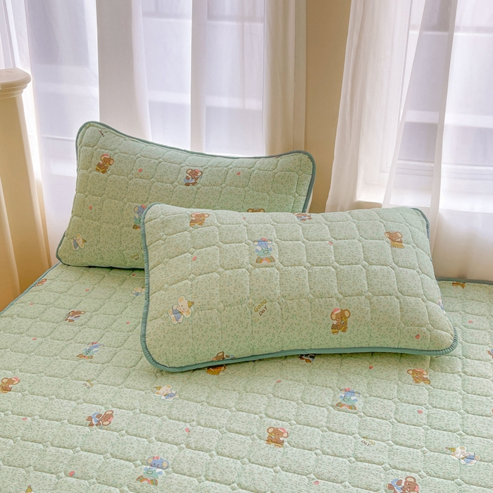 91家纺网 家纺一手货源 找家纺 （总）澜妃 2025新款云感皱皱纱双层纱软床垫单床褥床褥单品床护垫-平铺款