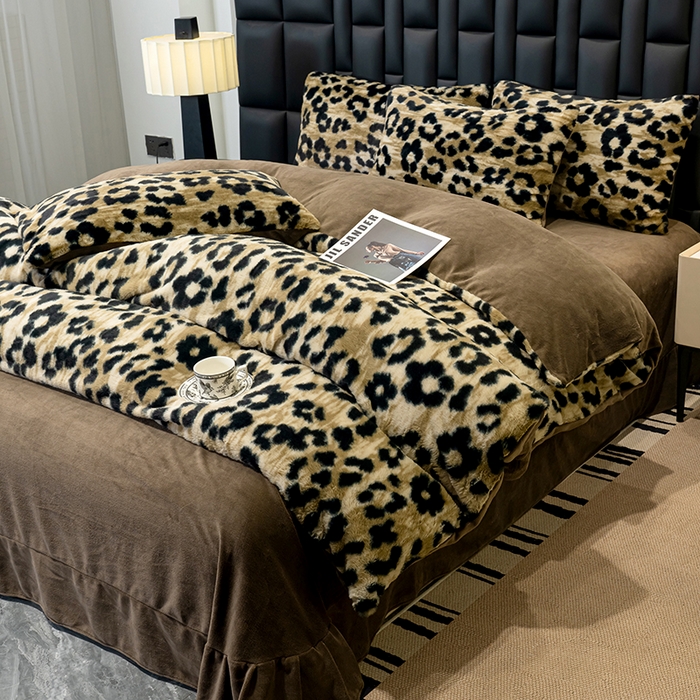 91家纺网 家纺一手货源 找家纺 （总）元禾家纺 2025新款法式美拉德高克重兔毛床盖款四件套兔毛简单款