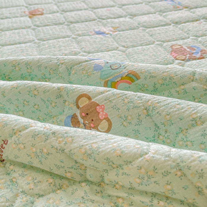 91家纺网 家纺一手货源 找家纺 （总）澜妃 2025新款云感皱皱纱双层纱软床垫单床褥床褥单品床护垫-平铺款