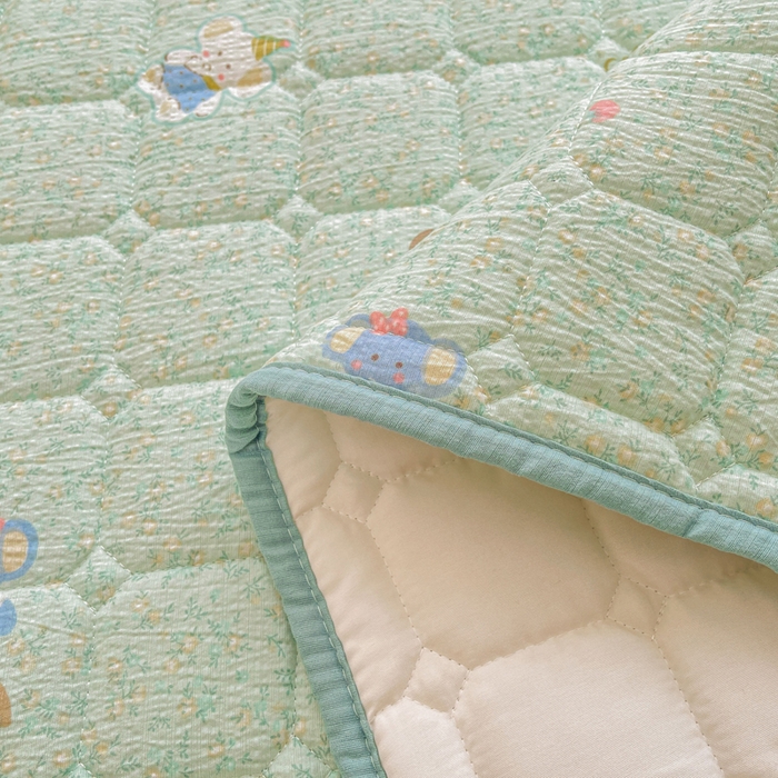 91家纺网 家纺一手货源 找家纺 （总）澜妃 2025新款云感皱皱纱双层纱软床垫单床褥床褥单品床护垫-平铺款