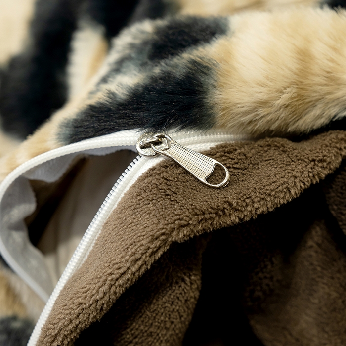 91家纺网 家纺一手货源 找家纺 元禾家纺 2025新款法式美拉德高克重兔毛床盖款四件套兔毛简单款 豹纹咖