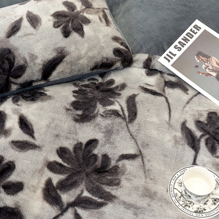 91家纺网 家纺一手货源 找家纺 元禾家纺 2025新款法式美拉德高克重兔毛床盖款四件套兔毛简单款 奥黛丽