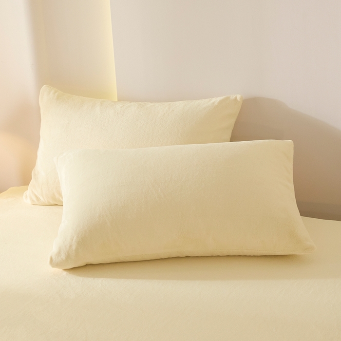 91家纺网 家纺一手货源 找家纺 小叮当家纺仓储工厂店 2025新款牛奶绒简约纯色单床笠 床笠单件 奶昔黄-cl