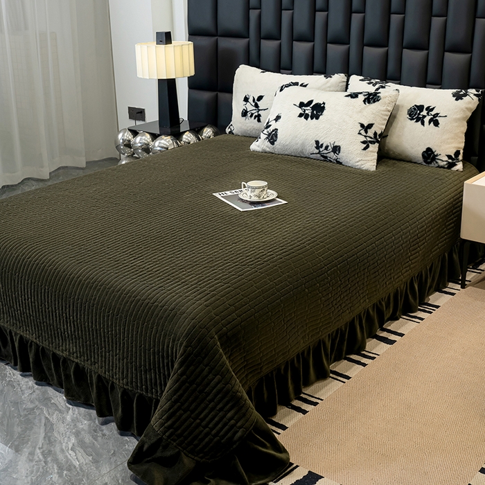 91家纺网 家纺一手货源 找家纺 元禾家纺 2025新款法式美拉德高克重兔毛床盖款四件套兔毛简单款 玫瑰白