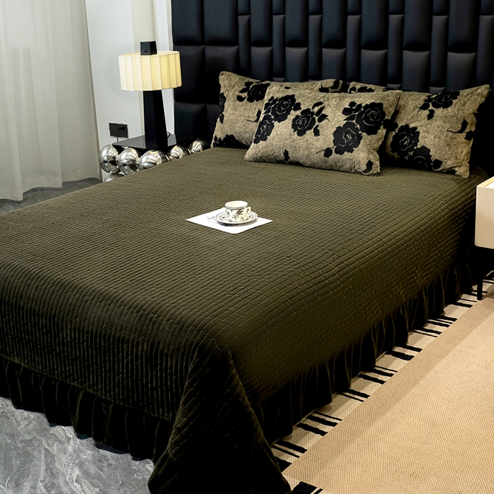 91家纺网 家纺一手货源 找家纺 元禾家纺 2025新款法式美拉德高克重兔毛床盖款四件套兔毛简单款 玫瑰庄园