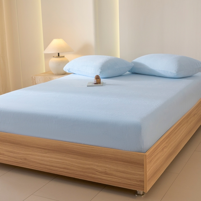 91家纺网 家纺一手货源 找家纺 小叮当家纺仓储工厂店 2025新款牛奶绒简约纯色单床笠 床笠单件 奶蓝-cl