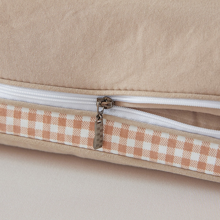 91家纺网 家纺一手货源 找家纺 思雅庭 2025新款原棉水洗棉00%新疆棉花被二合一子母被立体边冬被被子被芯 格子立体-卡其