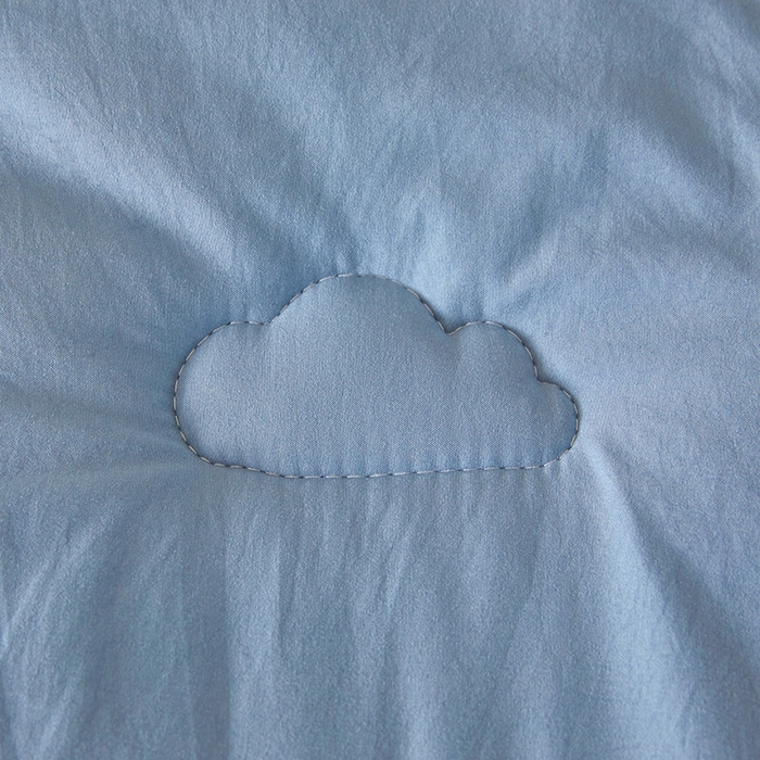 91家纺网 家纺一手货源 找家纺 思雅庭 2025新款原棉水洗棉00%新疆棉花被二合一子母被立体边冬被被子被芯 格子立体-蔚蓝