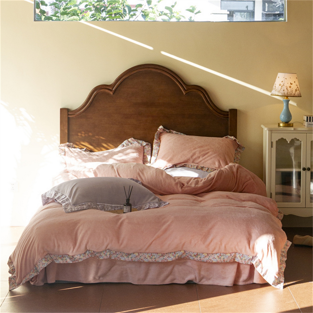 绒梦里 2025新款高克重全消光工艺款高定云绒牛奶绒四件套云柔秘境 云柔秘境-粉