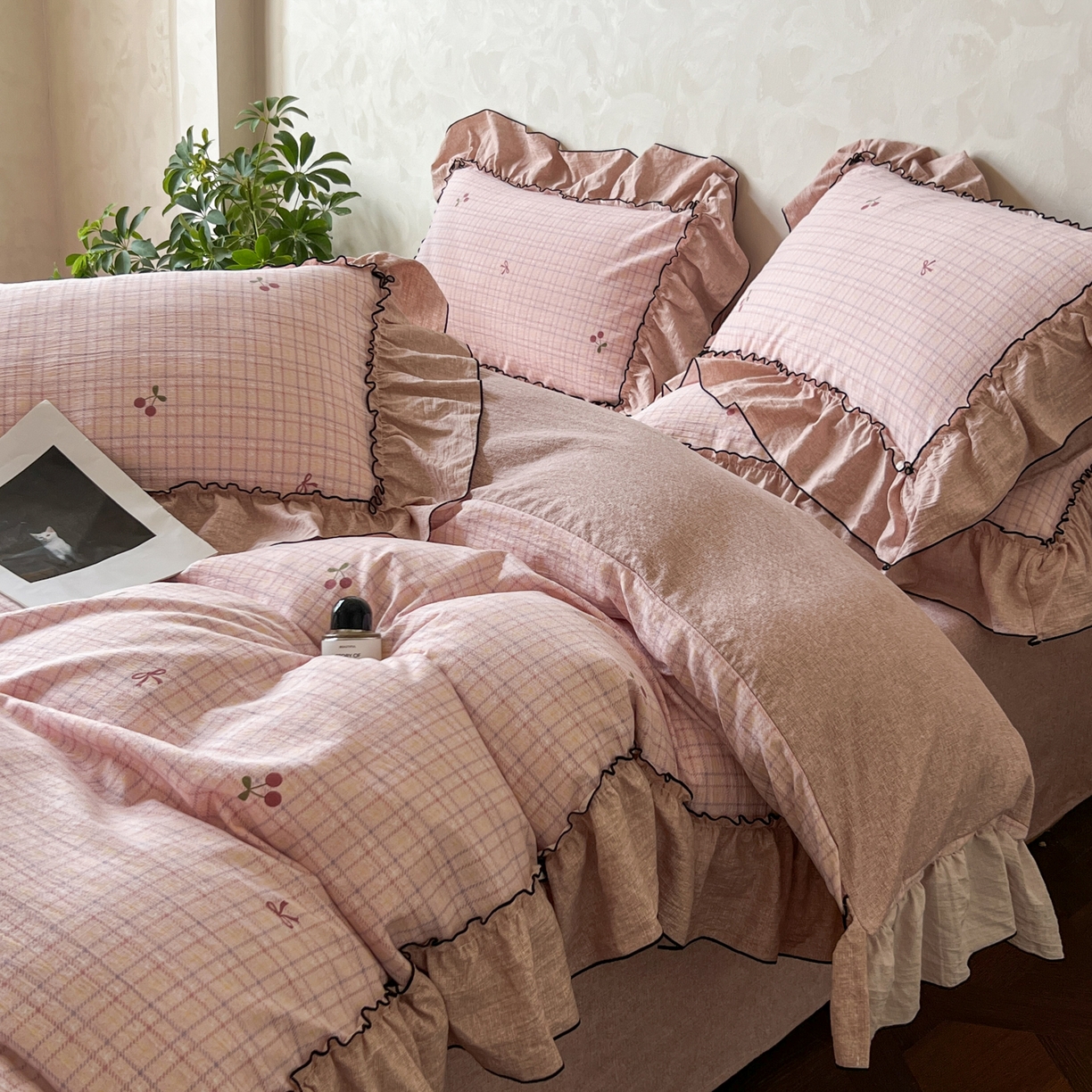 91家纺网 家纺一手货源 找家纺 （总）乐沐家纺 2025新款A类高克重亚麻复古风原麻棉麻系列四件套