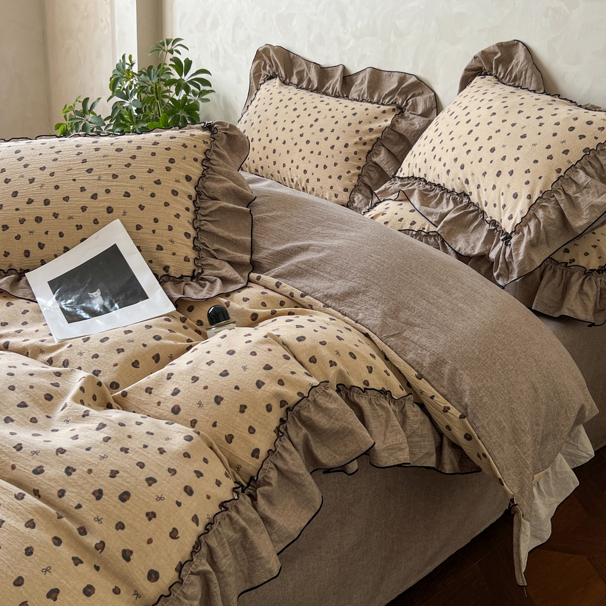 91家纺网 家纺一手货源 找家纺 （总）乐沐家纺 2025新款A类高克重亚麻复古风原麻棉麻系列四件套