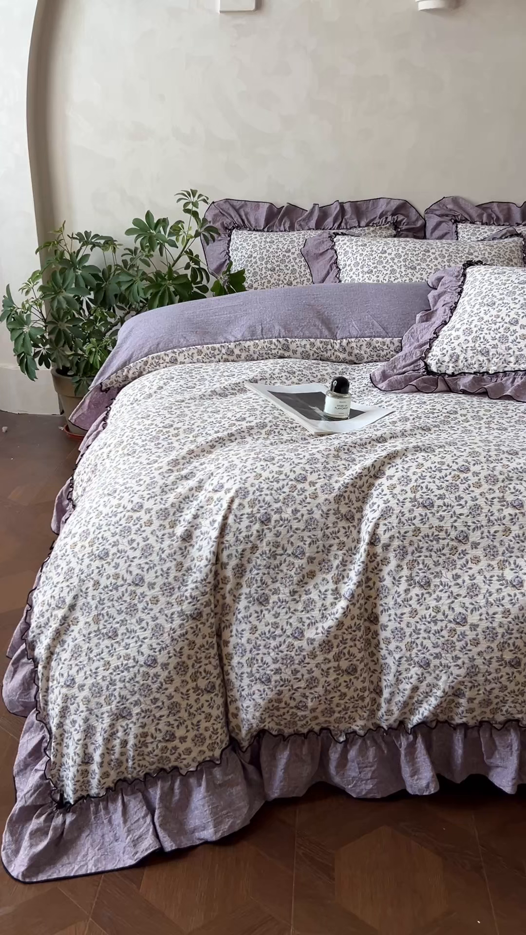 91家纺网 家纺一手货源 找家纺 乐沐家纺 2025新款A类高克重亚麻复古风原麻棉麻系列四件套 亦柔