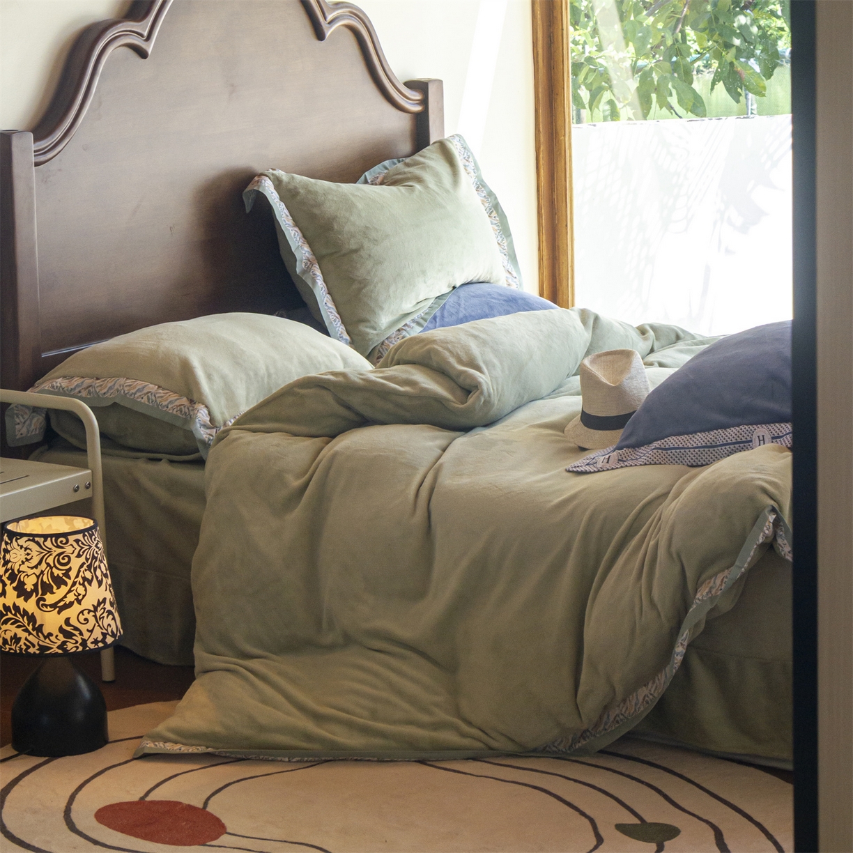 91家纺网 家纺一手货源 找家纺 绒梦里 2025新款高克重全消光工艺款高定云绒牛奶绒四件套云柔秘境 云柔秘境-绿