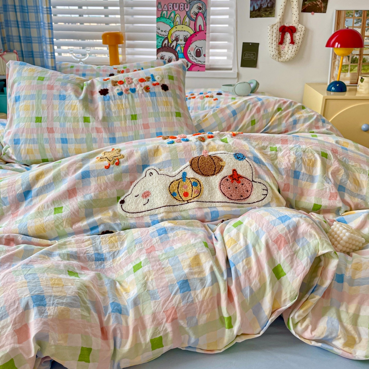 91家纺网 家纺一手货源 找家纺 （总）凯洛奇 2025新款趴趴熊毛巾绣四件套（提供买家秀）