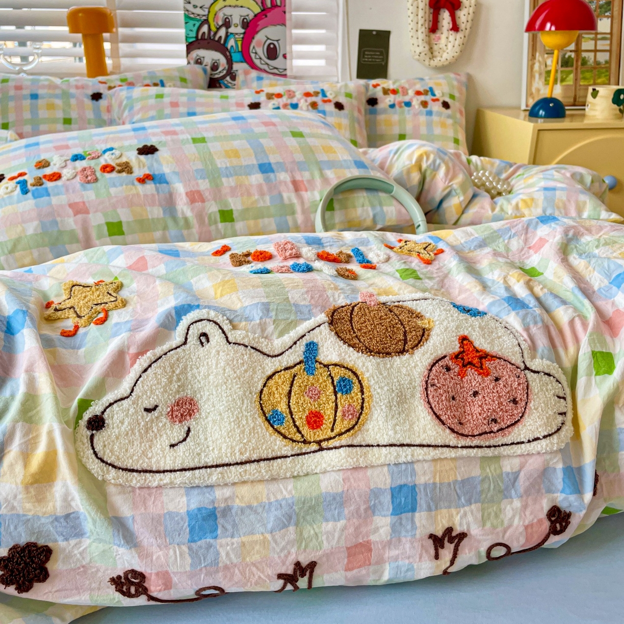 91家纺网 家纺一手货源 找家纺 （总）凯洛奇 2025新款趴趴熊毛巾绣四件套（提供买家秀）