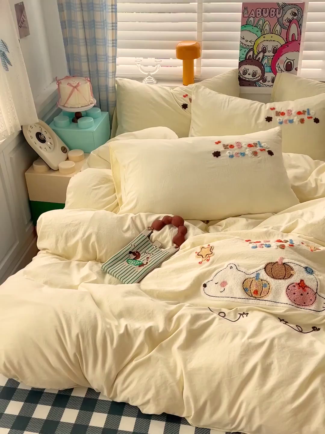 91家纺网 家纺一手货源 找家纺 凯洛奇 2025新款趴趴熊毛巾绣四件套（提供买家秀） 趴趴熊-芥末黄