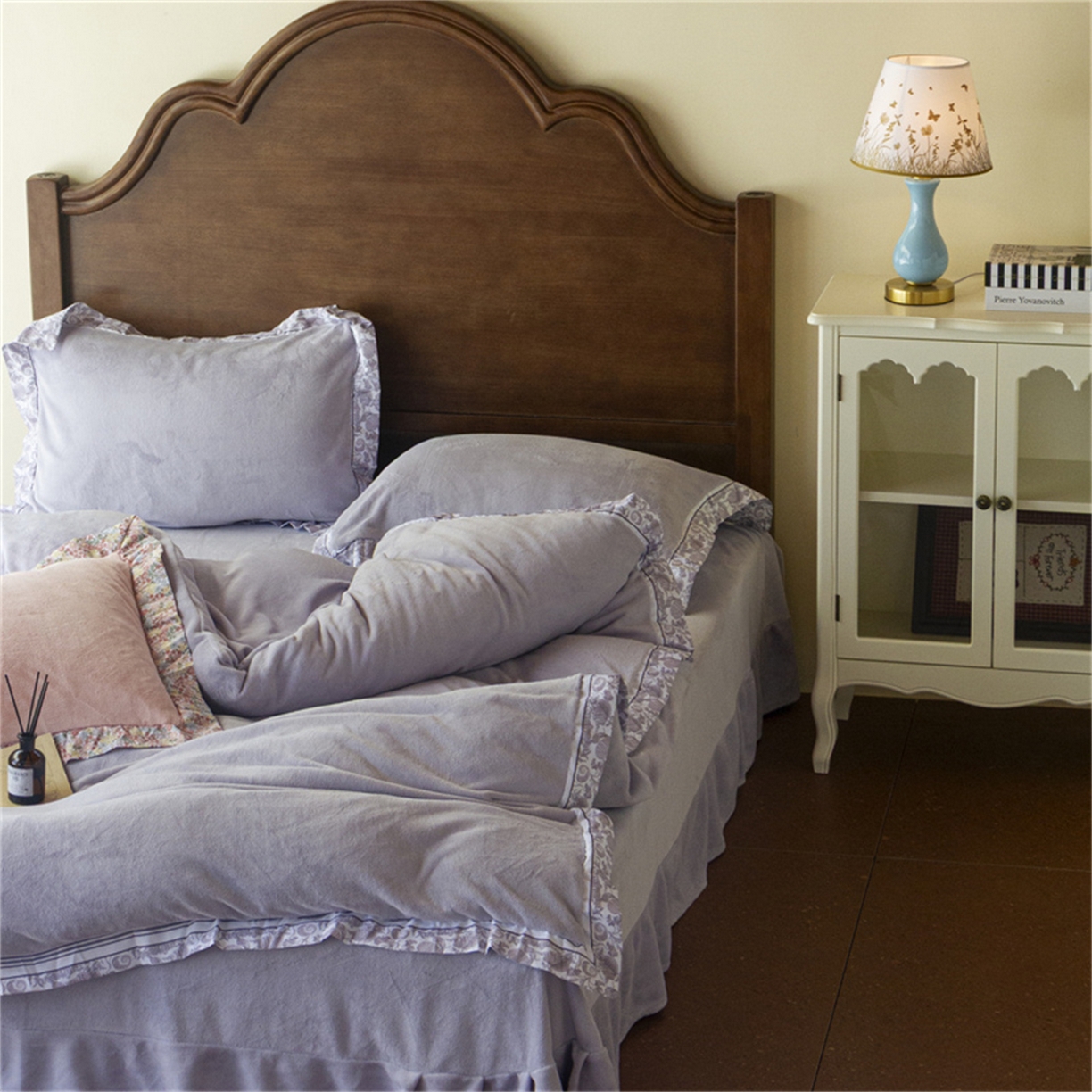 91家纺网 家纺一手货源 找家纺 绒梦里 2025新款高克重全消光工艺款高定云绒牛奶绒四件套云柔秘境 云柔秘境-紫