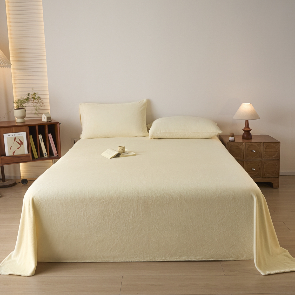 小叮当家纺仓储工厂店 2025新款牛奶绒简约纯色单床单 床单单件 奶昔黄-cd