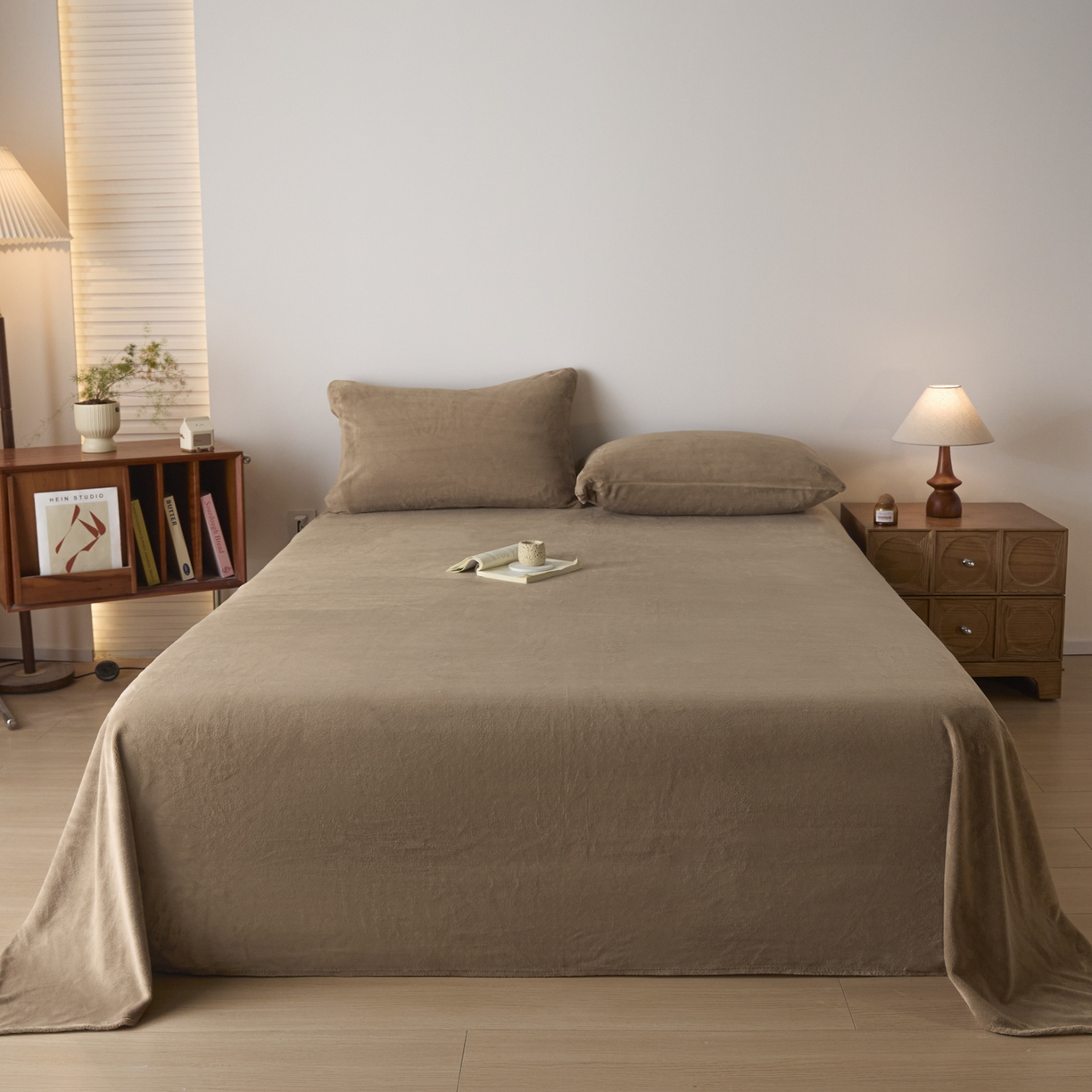 小叮当家纺仓储工厂店 2025新款牛奶绒简约纯色单床单 床单单件 奶茶咖-cd