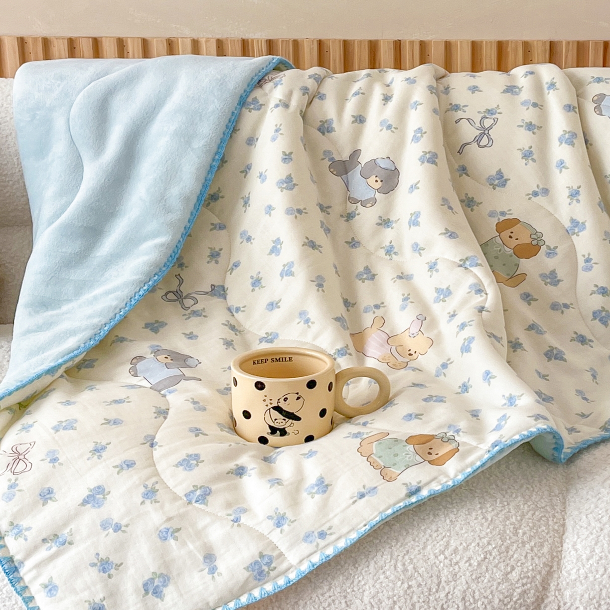 91家纺网 家纺一手货源 找家纺 （总）小叮当家纺仓储工厂店 2025新款全棉双层纱牛奶绒毛毯毯子