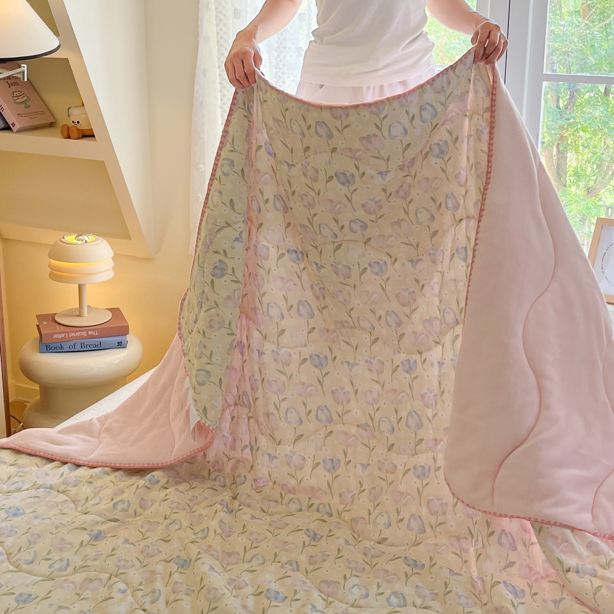 91家纺网 家纺一手货源 找家纺 小叮当家纺仓储工厂店 2025新款全棉双层纱牛奶绒毛毯毯子 双层纱毛毯-郁金花香