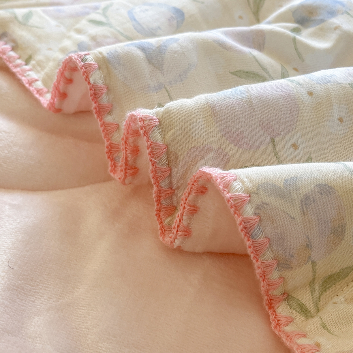 91家纺网 家纺一手货源 找家纺 小叮当家纺仓储工厂店 2025新款全棉双层纱牛奶绒毛毯毯子 双层纱毛毯-郁金花香