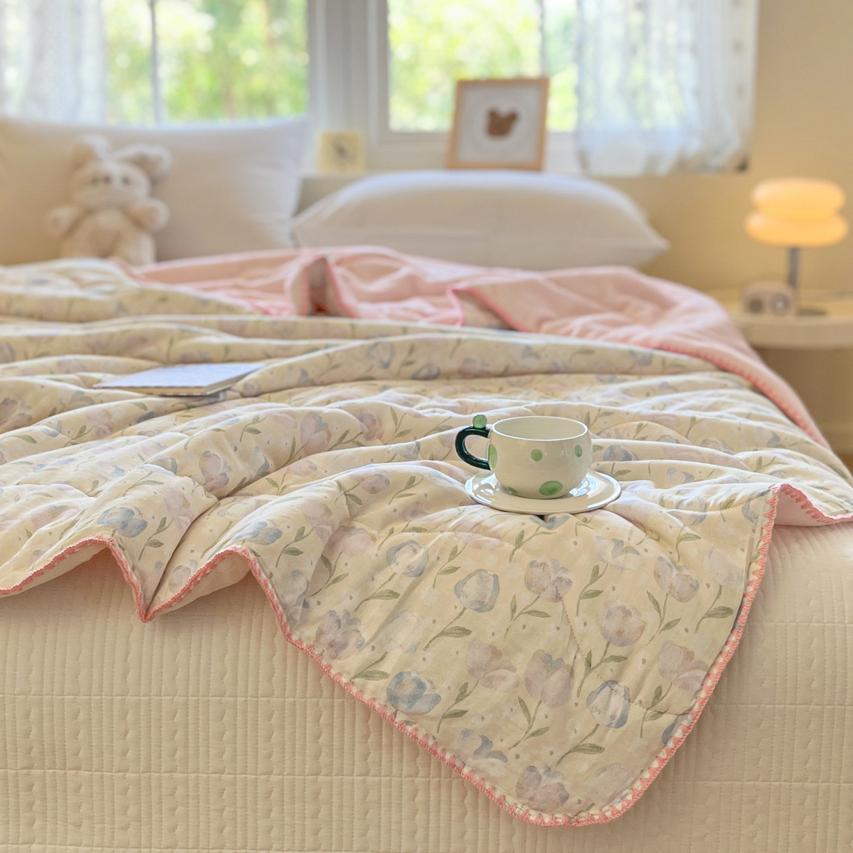 91家纺网 家纺一手货源 找家纺 小叮当家纺仓储工厂店 2025新款全棉双层纱牛奶绒毛毯毯子 双层纱毛毯-郁金花香