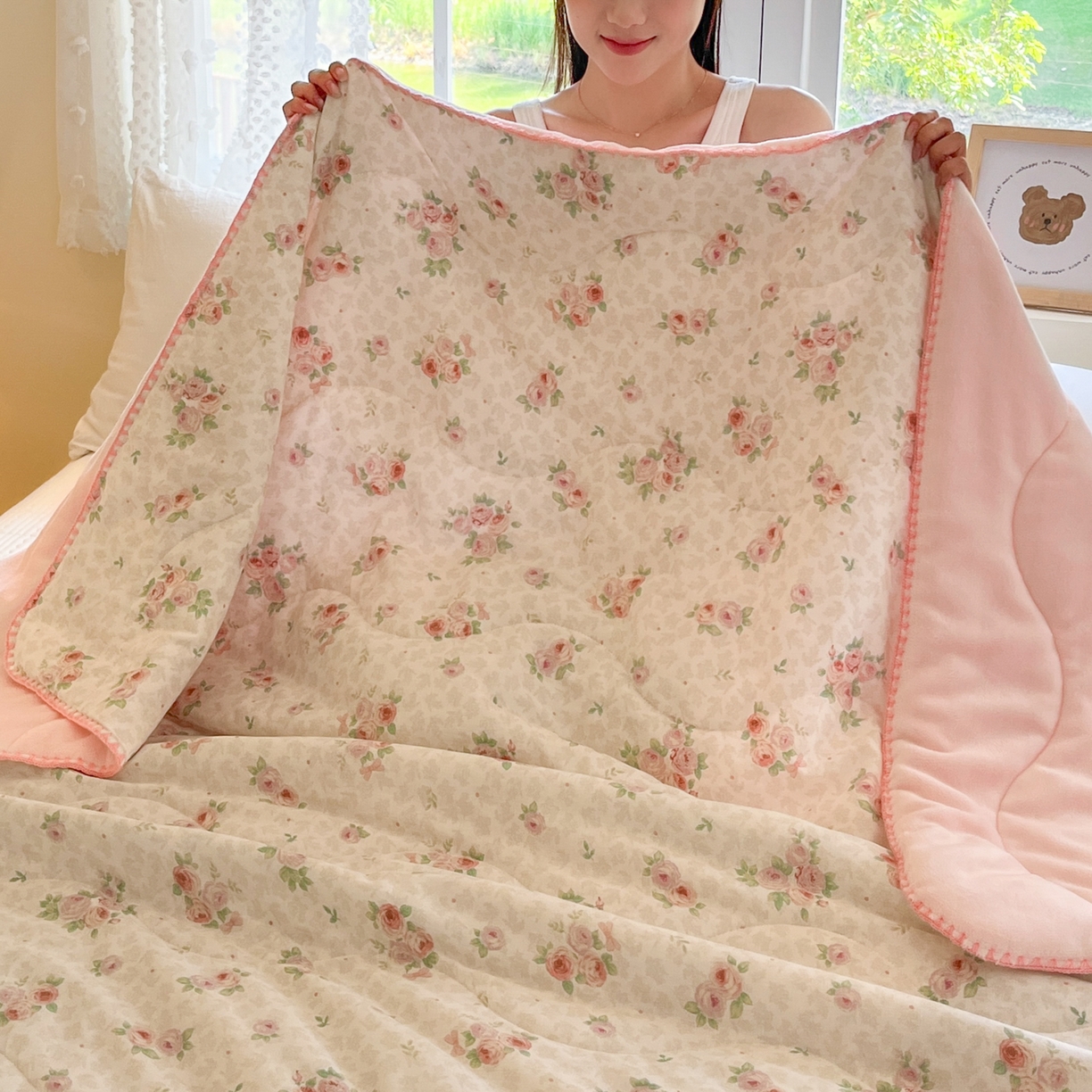 91家纺网 家纺一手货源 找家纺 小叮当家纺仓储工厂店 2025新款全棉双层纱牛奶绒毛毯毯子 双层纱毛毯-春日暖阳