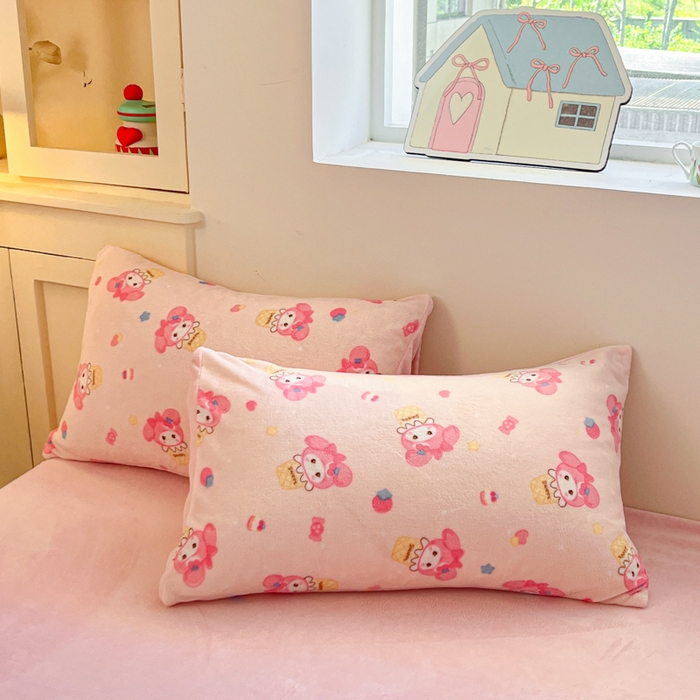 91家纺网 家纺一手货源 找家纺 （总）澜妃 2025新款软fufu加厚保暖可爱系简约牛奶绒四件套-大床图