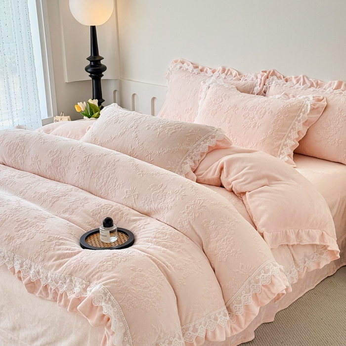 91家纺网 家纺一手货源 找家纺 （总）锦格家纺 2024新款A类高克重牛奶绒四件套