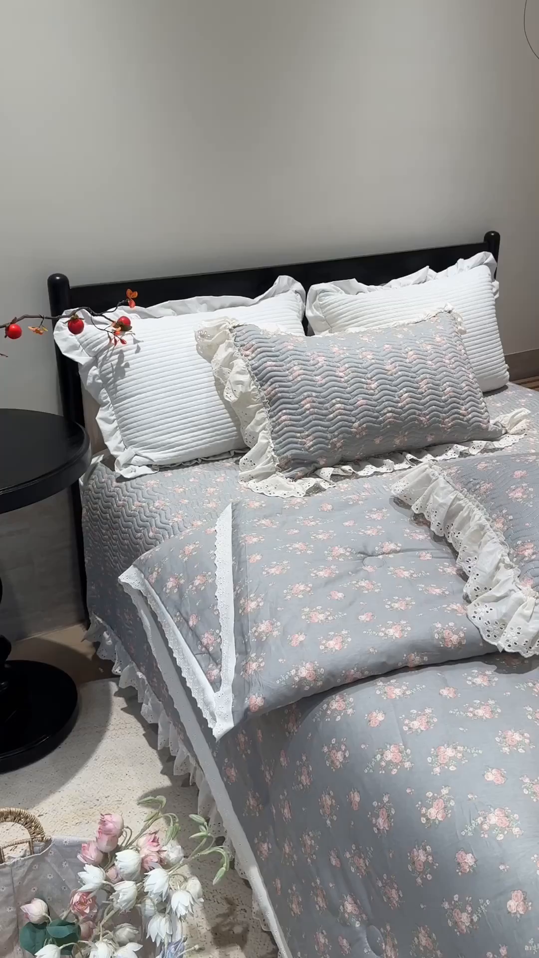 91家纺网 家纺一手货源 找家纺 莱豫家纺 2025新款全棉花边四季被5斤有同款床盖三件套 沫婉