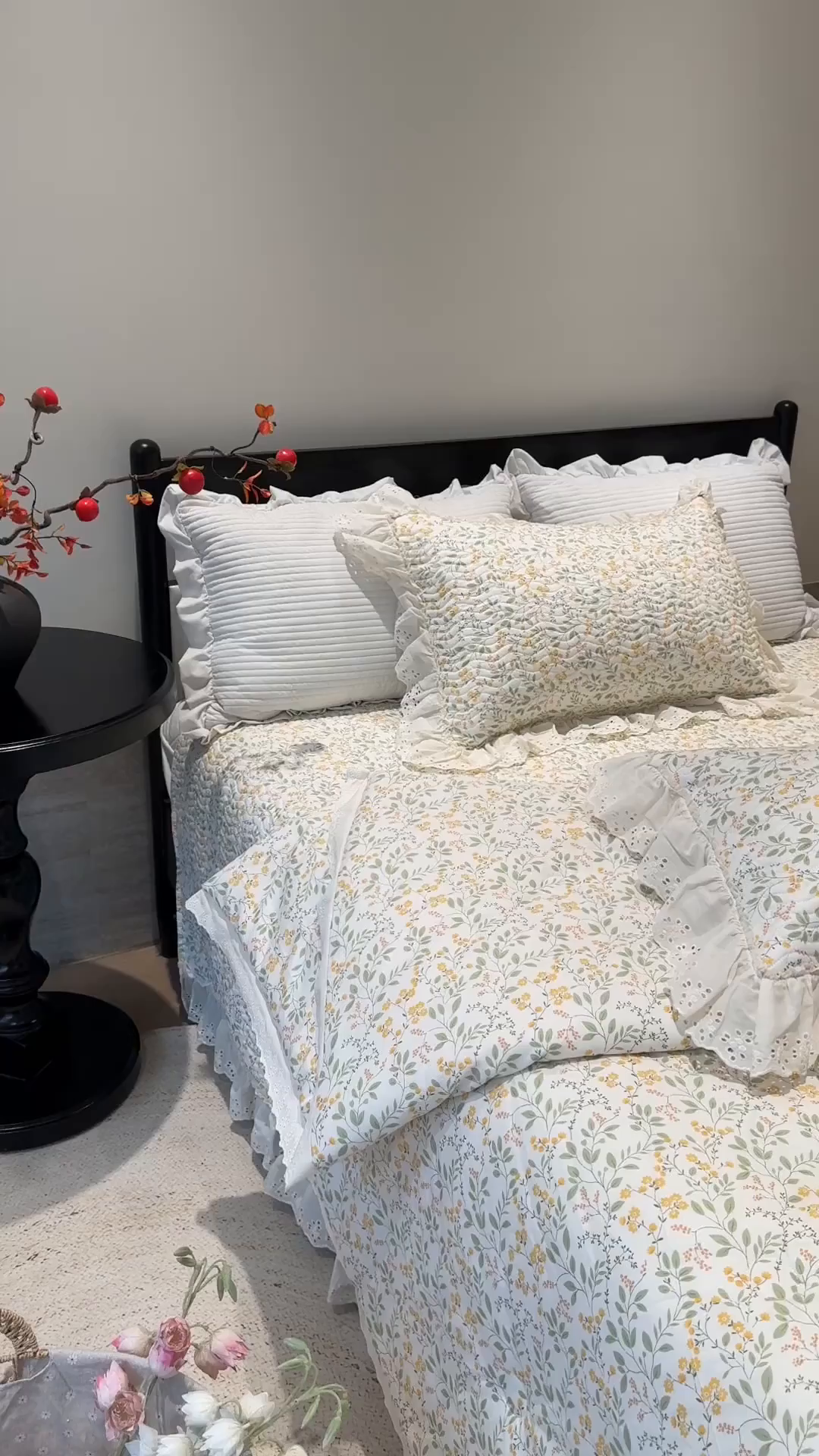 91家纺网 家纺一手货源 找家纺 莱豫家纺 2025新款全棉花边四季被5斤有同款床盖三件套 千野绿