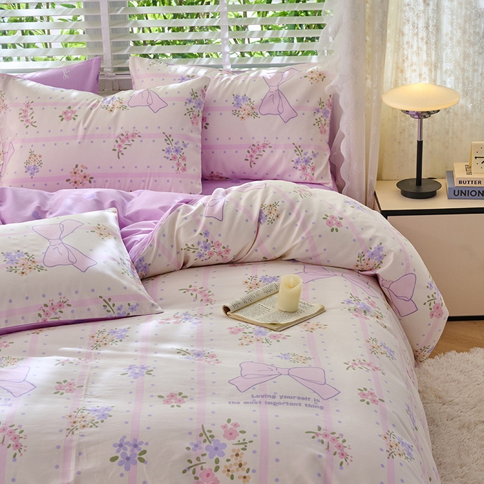 91家纺网 家纺一手货源 找家纺 798家纺 2026新款全棉12868四件套-清新风系列 沁甜