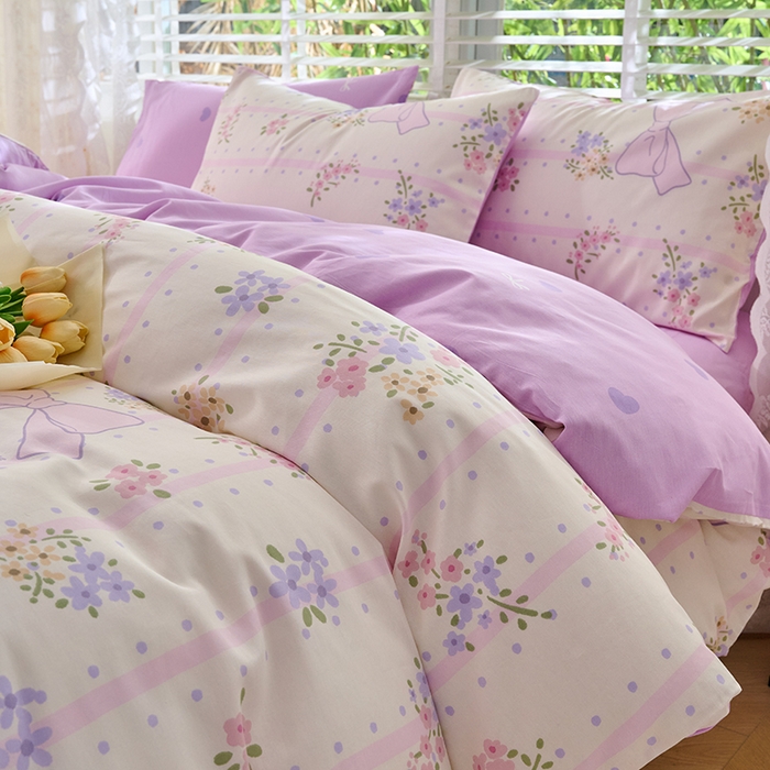 91家纺网 家纺一手货源 找家纺 798家纺 2026新款全棉12868四件套-清新风系列 沁甜