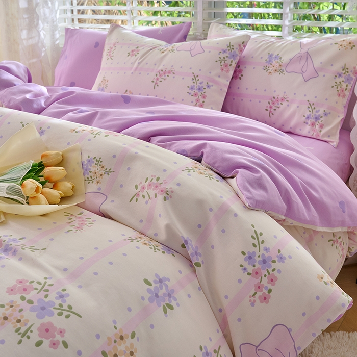 91家纺网 家纺一手货源 找家纺 798家纺 2026新款全棉12868四件套-清新风系列 沁甜