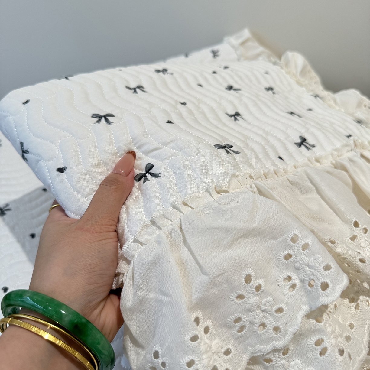 91家纺网 家纺一手货源 找家纺 莱豫家纺 2025秋冬新款纯棉床盖三件套可配同款四季被同款被套 蝴蝶结