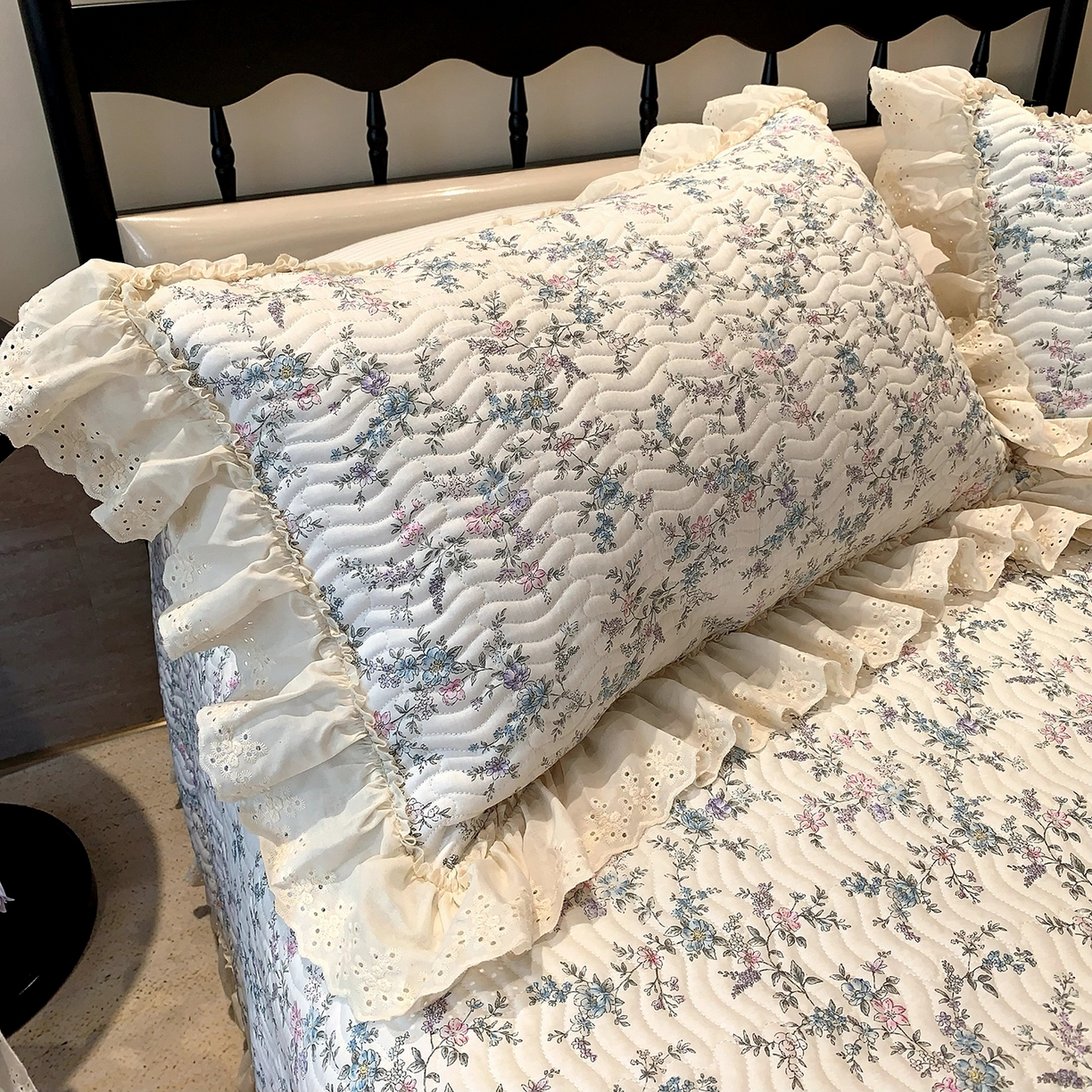 91家纺网 家纺一手货源 找家纺 莱豫家纺 2025秋冬新款纯棉床盖三件套可配同款四季被同款被套 夏梦