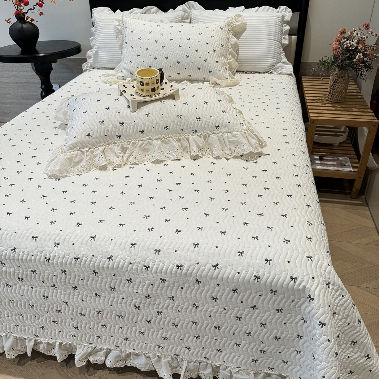 91家纺网 家纺一手货源 找家纺 （总）莱豫家纺 2025秋冬新款纯棉床盖三件套可配同款四季被同款被套