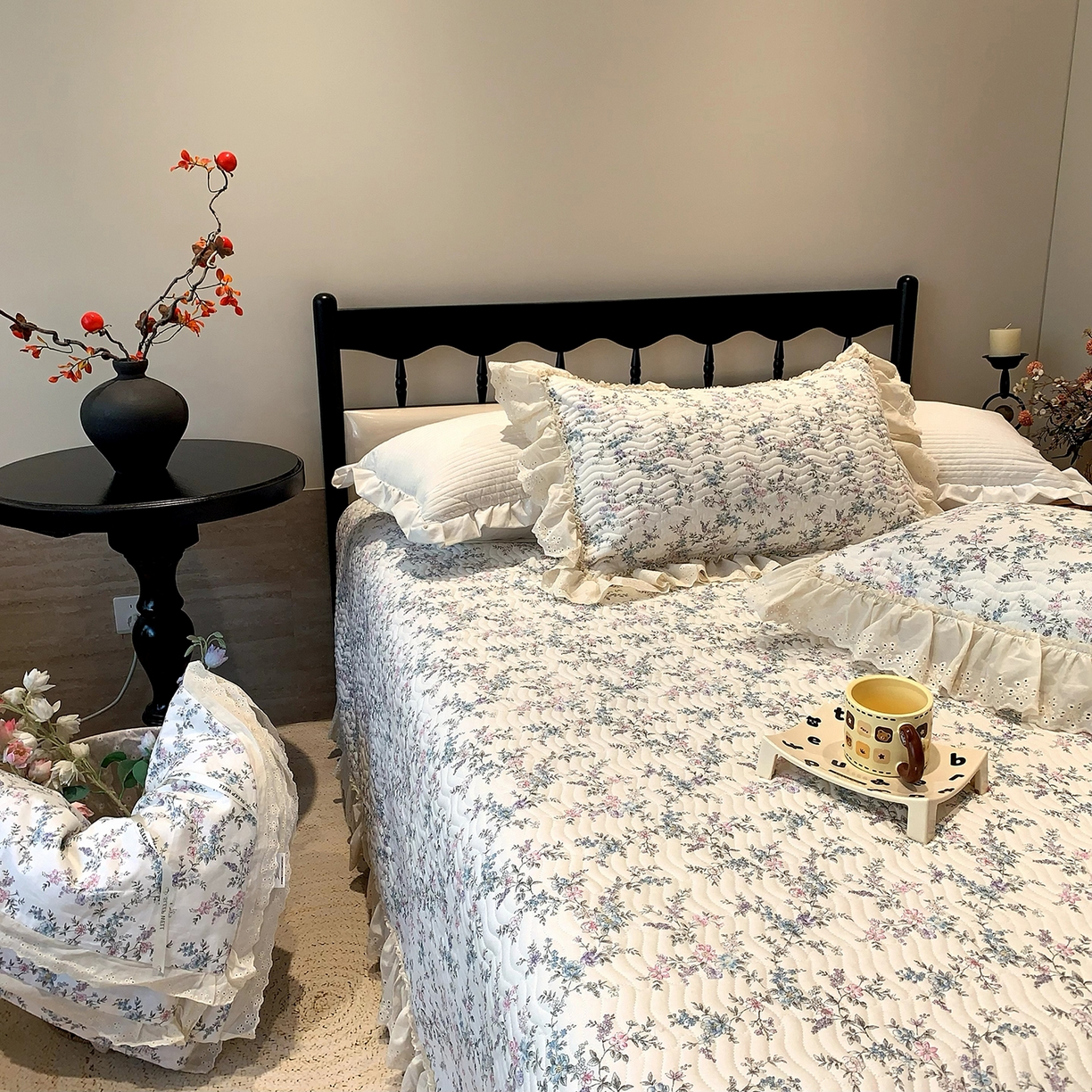 91家纺网 家纺一手货源 找家纺 莱豫家纺 2025秋冬新款纯棉床盖三件套可配同款四季被同款被套 夏梦