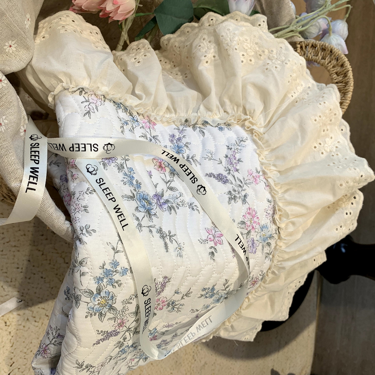 91家纺网 家纺一手货源 找家纺 莱豫家纺 2025秋冬新款纯棉床盖三件套可配同款四季被同款被套 夏梦