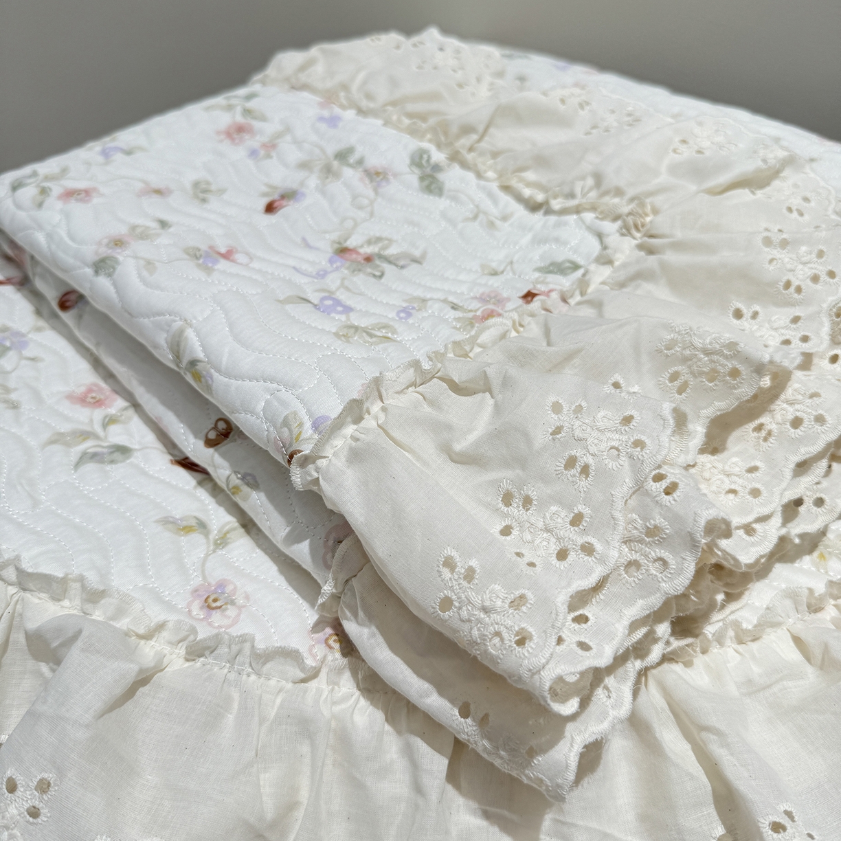 91家纺网 家纺一手货源 找家纺 莱豫家纺 2025秋冬新款纯棉床盖三件套可配同款四季被同款被套 薇语梦