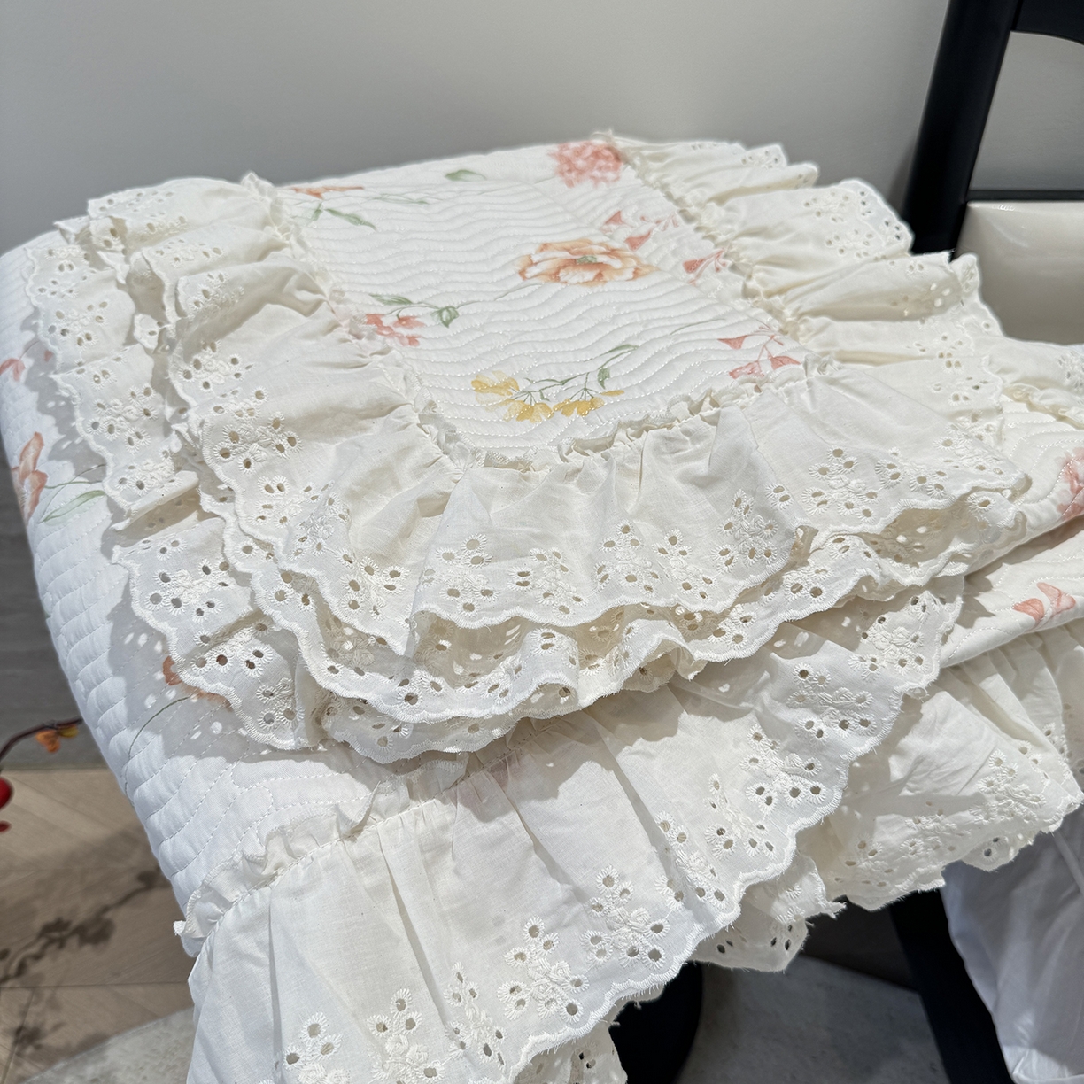 91家纺网 家纺一手货源 找家纺 莱豫家纺 2025秋冬新款纯棉床盖三件套可配同款四季被同款被套 清幽粉