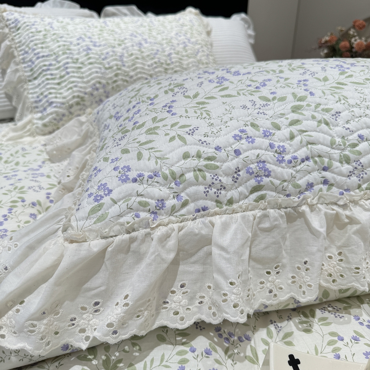 91家纺网 家纺一手货源 找家纺 莱豫家纺 2025秋冬新款纯棉床盖三件套可配同款四季被同款被套 千野紫